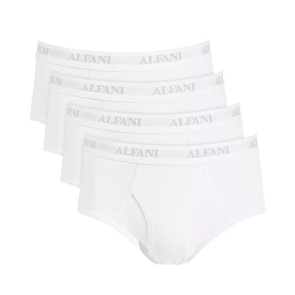 Men's Alfani 'Alfatech' Fly-Front Midrise Briefs in White - 5Pack, Small, NWT